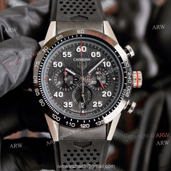 New Tag Heuer Carrera Porsche Chronograph Watch 44mm Heuer 02 Black Dial Replica 7