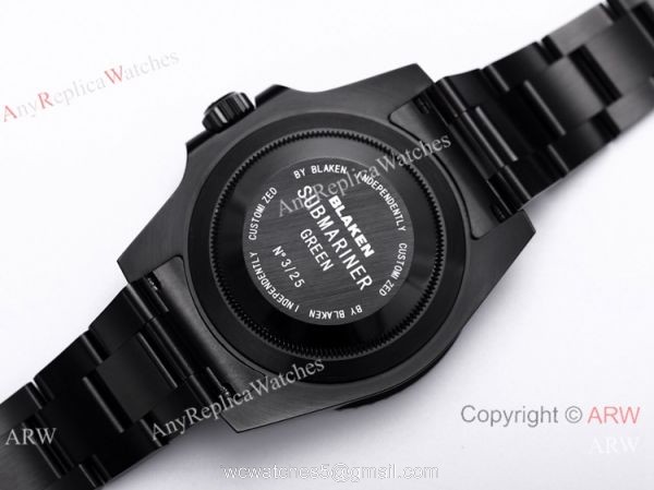 V9 Factory 1:1 Rolex Black Blaken Submariner 40mm Watch Cal.2824 PVD Case 7