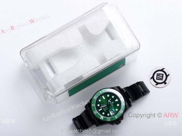 V9 Factory 1:1 Rolex Blaken Hulk Submariner Watch Cal.2824 Green Dial PVD Black Case 7
