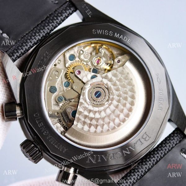 2021 New Swiss Blancpain Fifty Fathoms Flyback Chronograph 7750 Watch Black Case 7