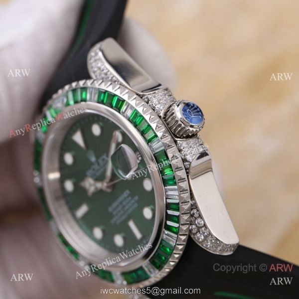 Swiss Quality Rolex Submariner Citizen 8215 Watch Black Dial Rubber B Strap 7