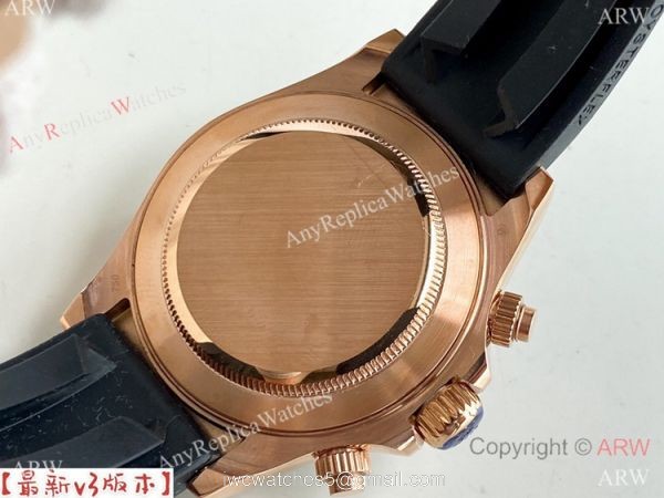 Copy Rolex Daytona A7750 Oysterflex Watch White Dial Rose Gold 7