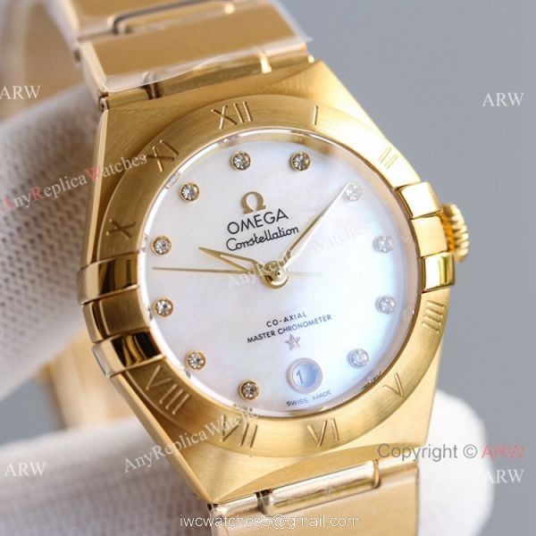 Swiss Copy Omega Constellation 8700 All Gold Watch 29MM 7