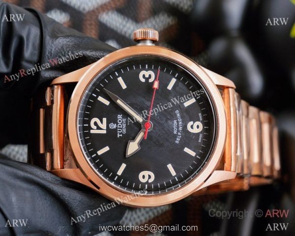 2021 New! Copy Tudor Rotor Self winding Rose Gold 42 Watch Vintage Tudor Wrist 7