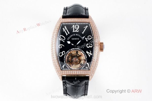AB Factory Franck Muller Imperial Tourbillon Cintree Curvex Rose Gold Black Dial Watch 2021 New 7