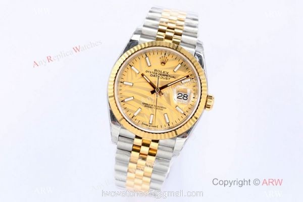 (EW)2021 New Rolex Datejust 36 Gold Palm Face Jubilee Strap Watch Swiss 3235 Movement 7