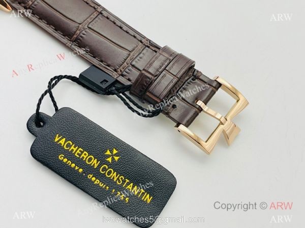 2021 New! MK Factory V4 Vacheron Constantin Patrimony Men Watch Rose Gold White Dial 7