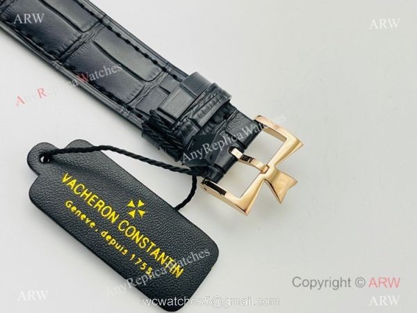 2021 New! MK Factory V4 Vacheron Constantin Patrimony Replica Watch Rose Gold Black Dial 40mm 7