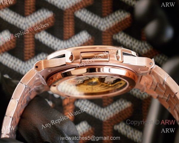 New! Swiss Copy Patek Philippe Nautilus Limited New 5711 Watch Cal.324 Pink Diamond Black Texture Dial 7