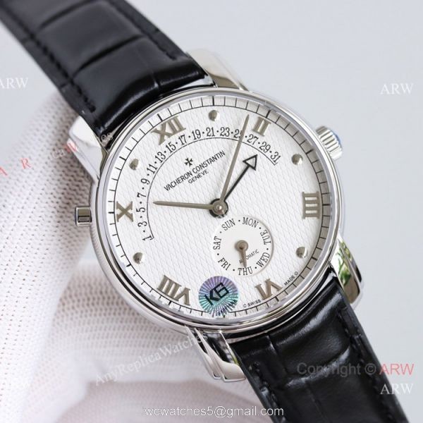 Swiss Copy Vacheron Constantin Malte Patrimony 31-Day Retrograde 47245 watch White Dial Leather Strap 7