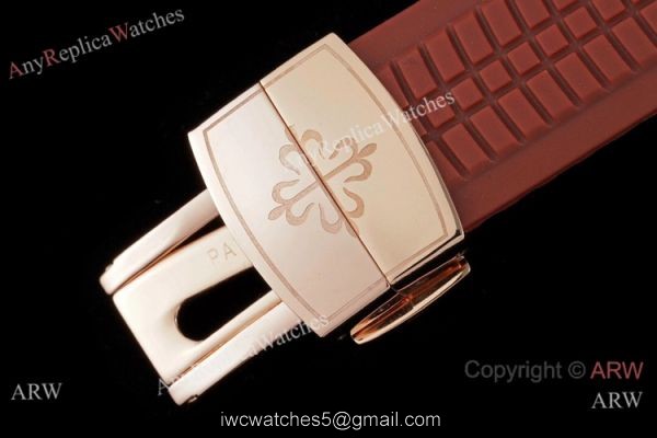 Swiss Quality Copy Patek Philippe Aquanaut Citizen 8215 Watch Rose Gold Chocolate Diamond Bezel 7