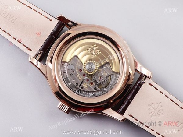 GR factory Patek Philippe Annual Calendar GR V2 Rose Gold Black Watch Super Clone 7