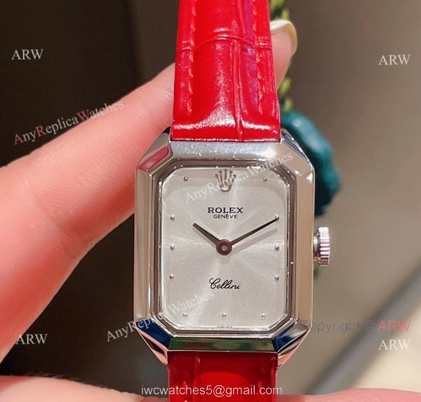 Replica Rolex Cellini Stainless Steel Case Gray Dial 24mm Lady Watch 7