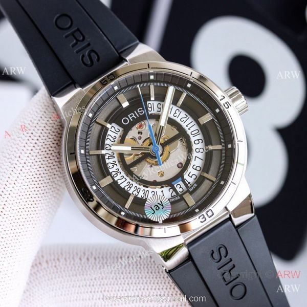 New! Swiss Grade Oris TT1 Skeleton Engine Date Watch ORIS735 Movement 7