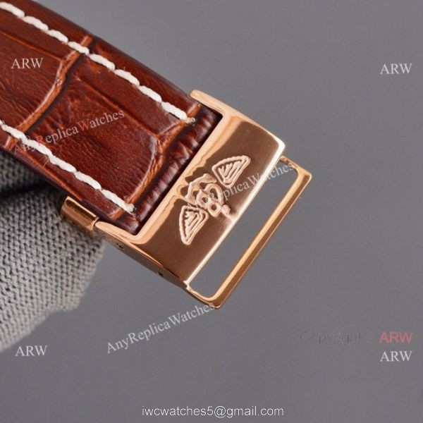 Copy Breitling Premier B01 Rose Gold Case Brown Leather Strap 42MM Men Watch 7