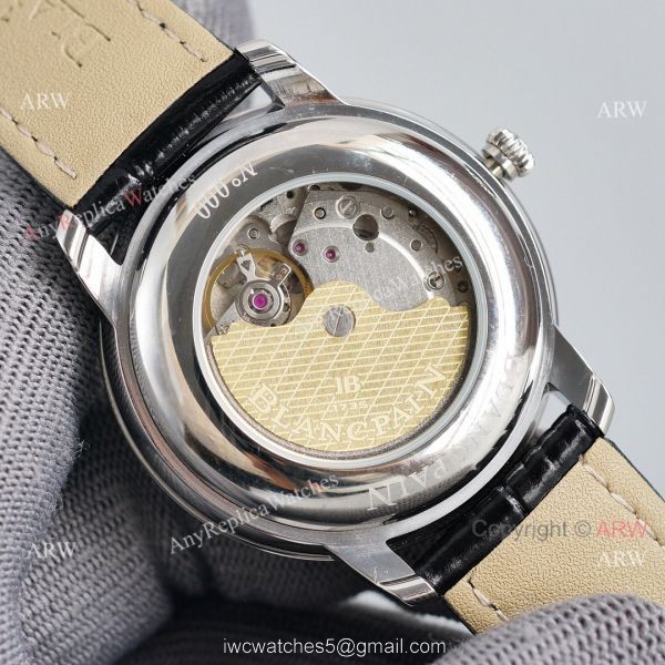 Replica Blancpain Villeret White Dial Leather Strap 40MM Watch With Roman Markers 7