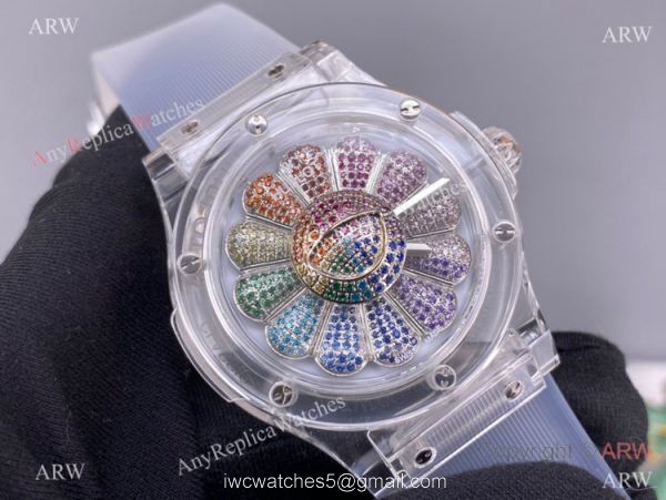 2022 New! Swiss Hublot Takashi Murakami Sapphire Rainbow Watch 45mm 7
