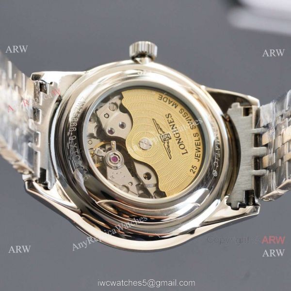 Replica Longines Elegant 2-Tone Steel Strap Rose Gold Bezel 8215 Movement Watch 7