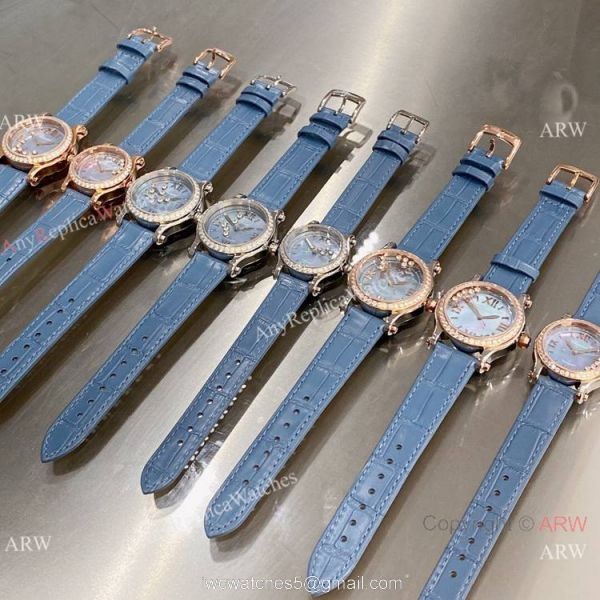 Clone Chopard Happy Diamond Lover Watch Blue Mop Dial 7