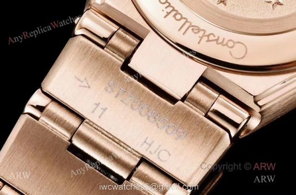 Swiss Quartz Replica Omega Constellation Rose Gold Diamond Ladies Watch 25mm 7