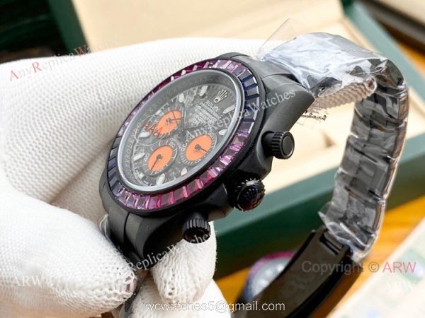 Replica Rolex Daytona Graffiti Dial Men Watches Orange Subdials 7