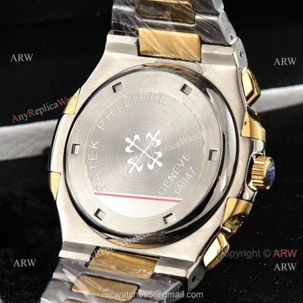 Luxury Patek Philippe Nautilus Iced Out Chrono Watches Two Tone Case 7