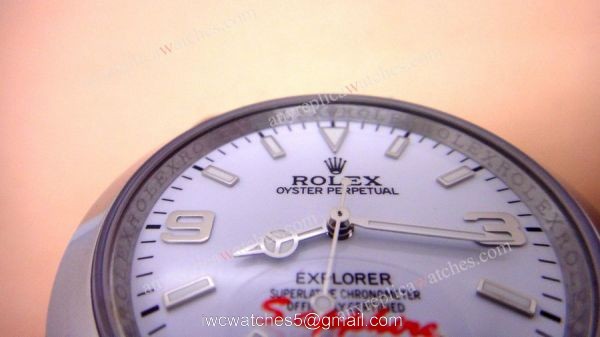Replica Rolex Explorer White Dial Stainless Steel Mens Watch 8