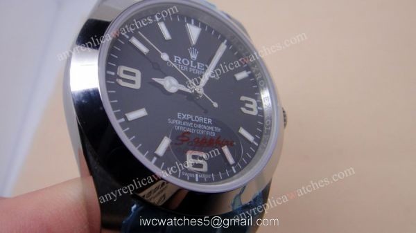 Rolex Explorer Black Face Stainless Steel Mens Replica Watch 8