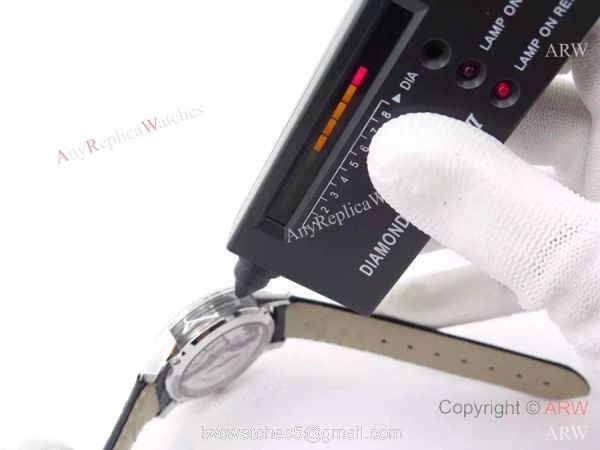 Swiss Omega De Ville Fake SS Black Leather Watch 8500 Movement 8