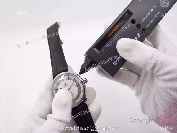 Swiss Omega De Ville Fake Watch Silver Dial 8500 Movement 8