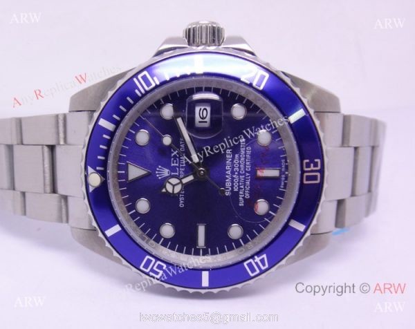 Classic Model Rolex Stainless Steel Submariner Blue Dial mens Watch Replica 8