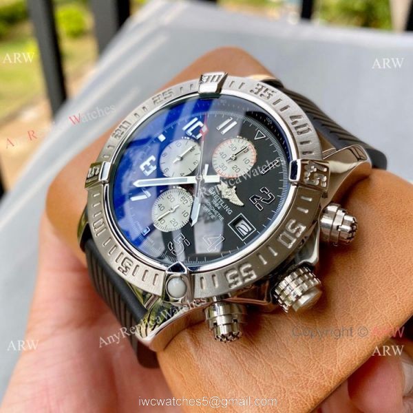 Best Copy Breitling Super Avenger II Watch White Dial Leather Band 8