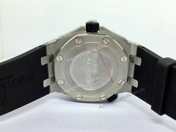 Replica Audemars Piguet Divers Watch Swiss 3120 Black Dial Black Rubber Strap 8
