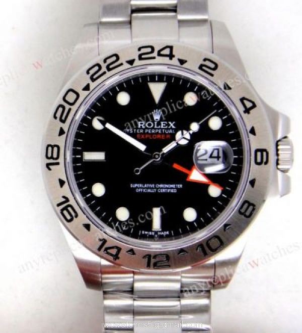 NEW UPGRADED Replica Rolex Explorer II GMT Watch Stainless Steel Black 42mm 8