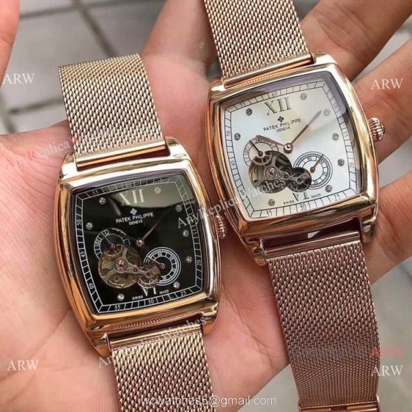 New Fake Patek Philippe Geneve Stainless Steel Black Dial Watch 40mm 8