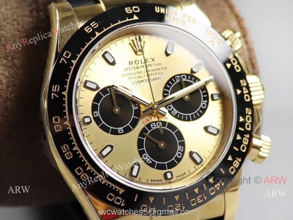 Noob Factory V3 Rolex Daytona Men Watch Gold Case Oysterflex Strap 8
