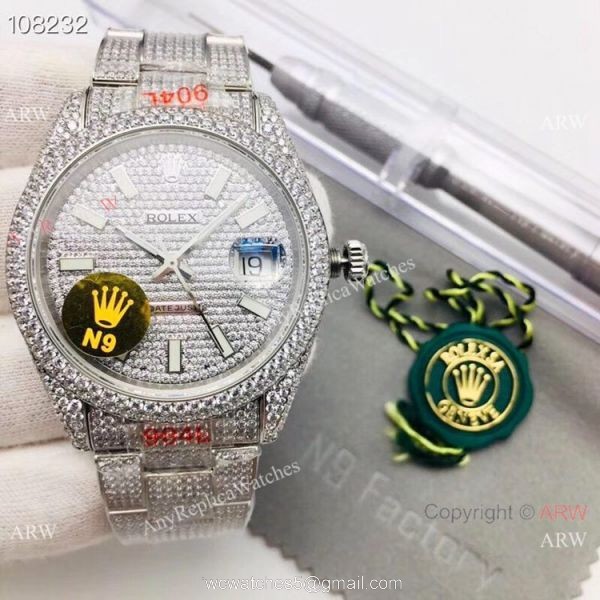 Rolex Datejust 41 SS Iced Out Watch Best AAA Replica Watches China 8