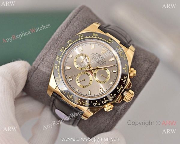New Replica Rolex Daytona Watch Gold Case Gray Dial 8