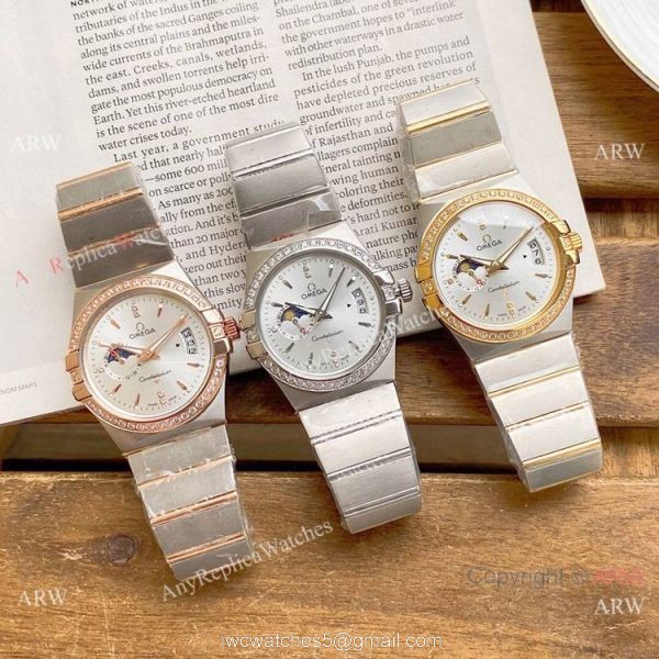 Copy Omega Constellation Moonphase Watch Stainless Steel 39mm 8