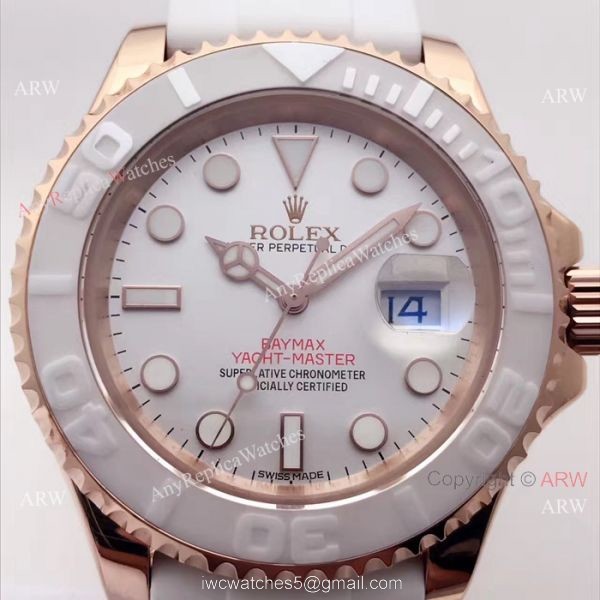 Swiss ETA2836 Yachtmaster Rose Gold Watch Rolex Oysterflex Replica Watch 8