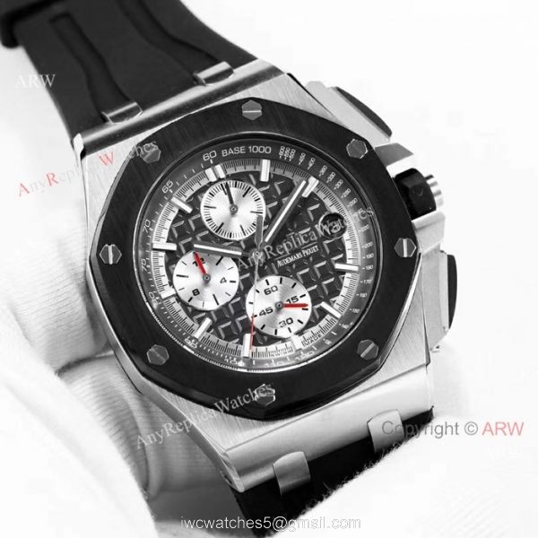 Solid Black AP Royal Oak Offshore 44mm Mens watch Audemars Piguet Knock off Wholesale 8