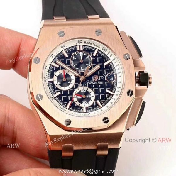 Audemars Piguet Royal Oak Offshore Replica Watch Black Case Rose Gold Bezel 8