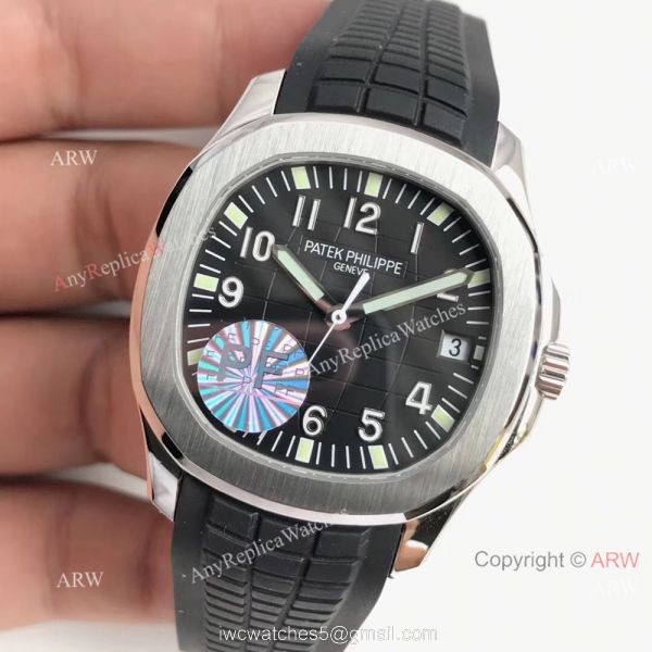 Best Replica Patek Philippe Aquanaut Ss Black Dial Watch Swiss Grade 8