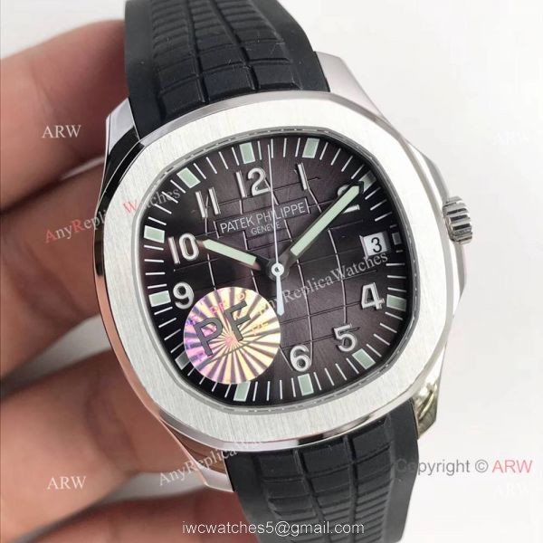 Copy Swiss Cal 324 Patek Philippe Aquanaut Grey Dial Watch 8
