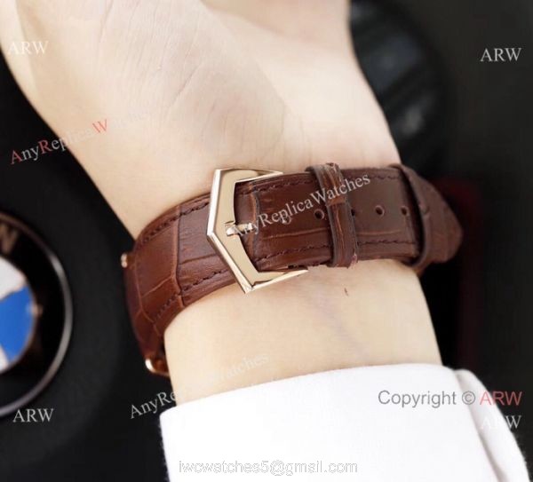 Clone Patek Philippe Calatrava Rose Gold Black Roman watch Simple Style 8