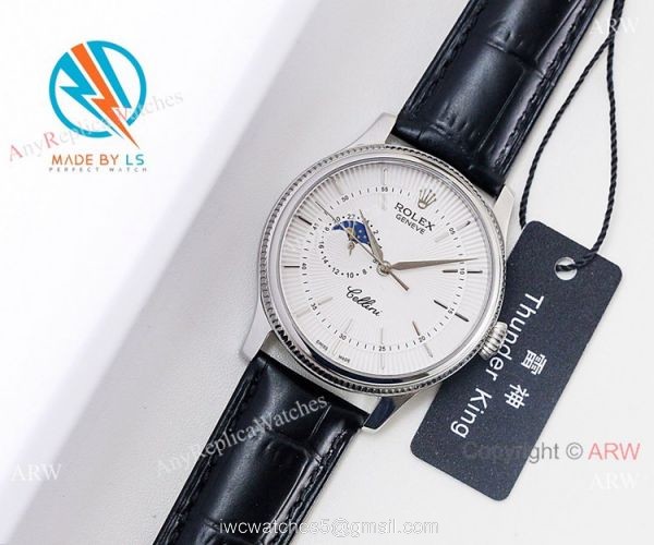 Swiss Rolex Cellini Moonphase Replica Stainless Steel Watches 8
