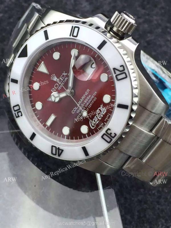 Swiss Replica Rolex Submariner Red Dial watch Coca Cola Limited Edition 8