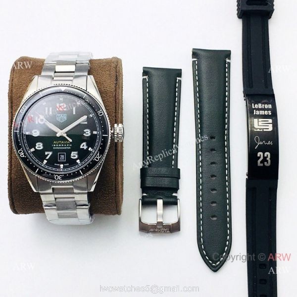 Grade 1A Swiss TAG Heuer Autavia 2836 Watch Stainless Steel Green Face 8