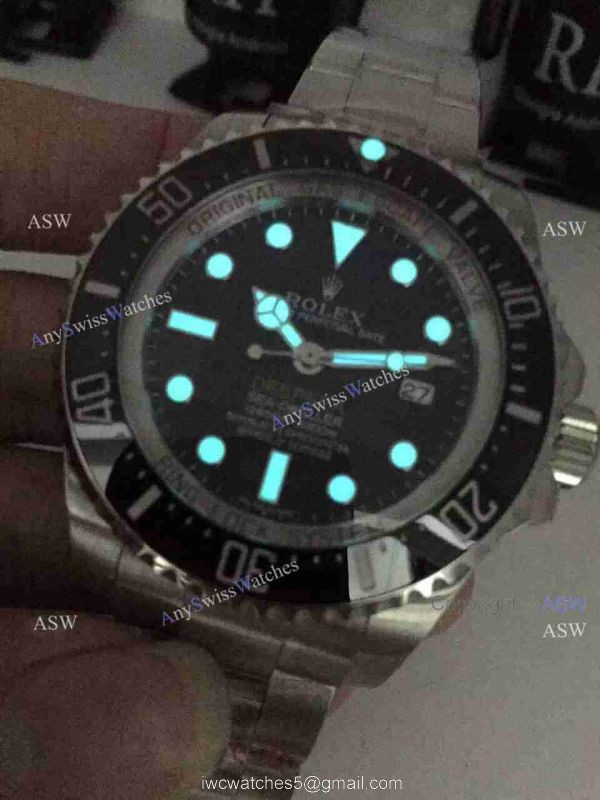 NEW UPGRADED Copy Swiss Rolex Deepsea Sea-Dweller Watch SS Black 44mm 8