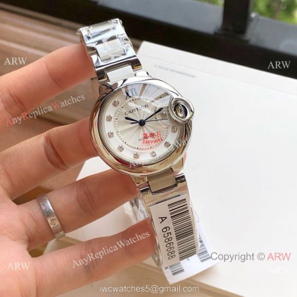 Swiss Quality Womens Fake Cartier Watch Ballon Bleu de 33mm 8